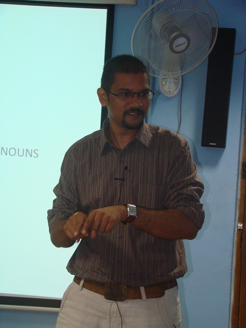 Amaresh Gopalakrishnan giving presentation