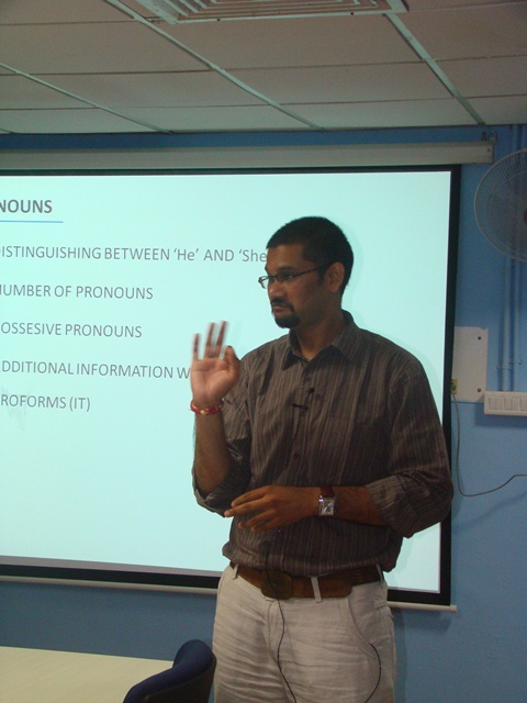 Amaresh Gopalakrishnan giving presentation